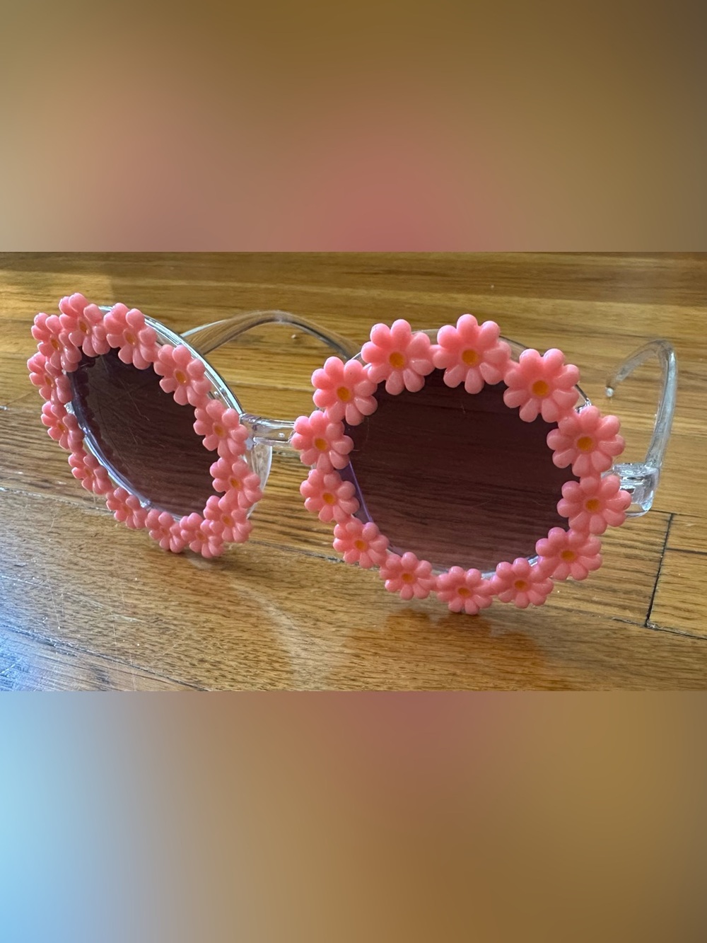 Pink Daisy Round Sunglasses